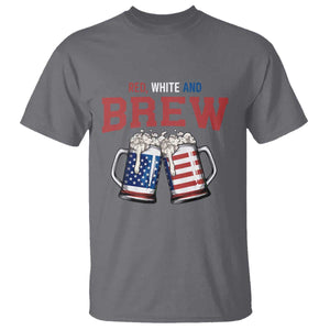 American Flag Beer Lover T Shirt Red White And Brew TS12 Charcoal Print Your Wear