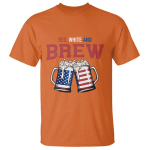American Flag Beer Lover T Shirt Red White And Brew TS12 Orange Print Your Wear