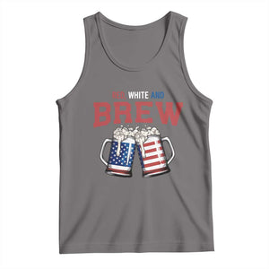 American Flag Beer Lover Tank Top Red White And Brew TS12 Deep Heather Print Your Wear