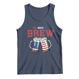 American Flag Beer Lover Tank Top Red White And Brew TS12 Navy Print Your Wear