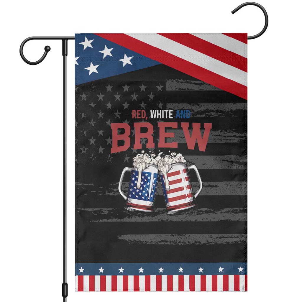 American Flag Beer Lover Patriotic Garden Flag Red White And Brew TS12 Distressed Black Blue Print Your Wear