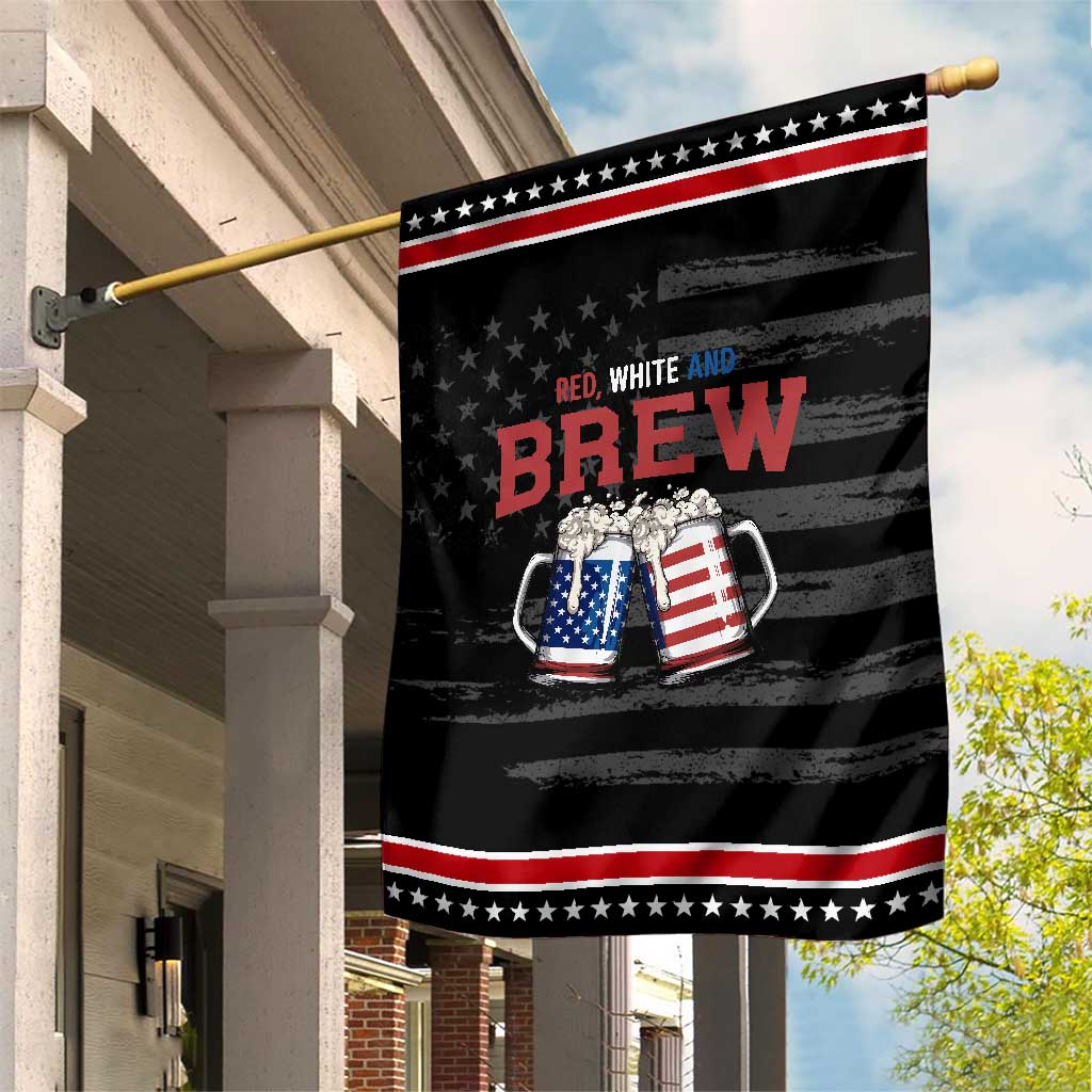 American Flag Beer Lover Patriotic Garden Flag Red White And Brew TS12 Distressed Black Red Print Your Wear