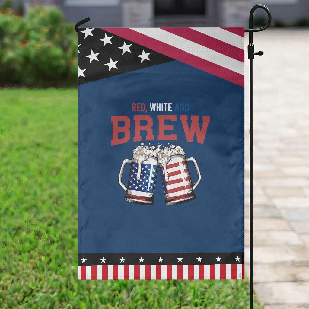 American Flag Beer Lover Patriotic Garden Flag Red White And Brew TS12 Classic Blue Black Print Your Wear
