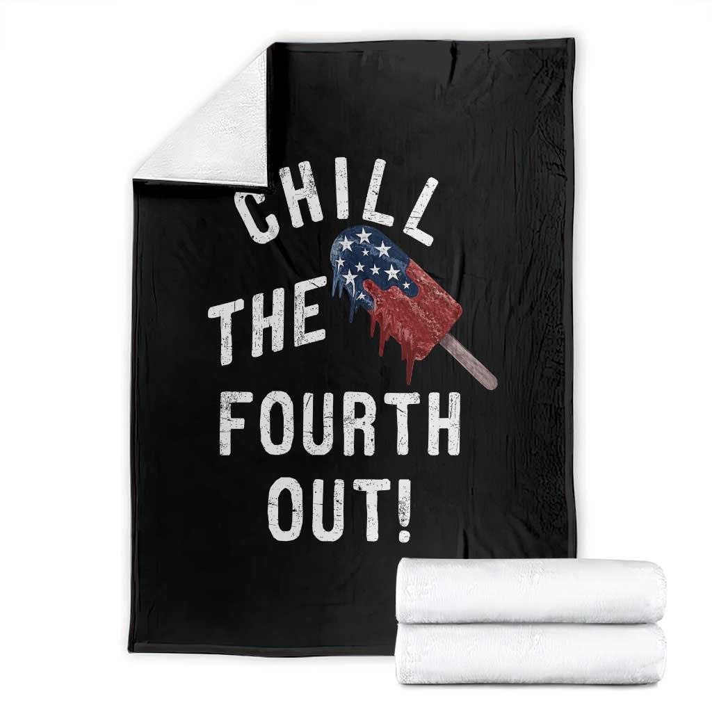 American Flag Popsicle Throw Blanket Chill The Fourth Out TS12 Black Print Your Wear