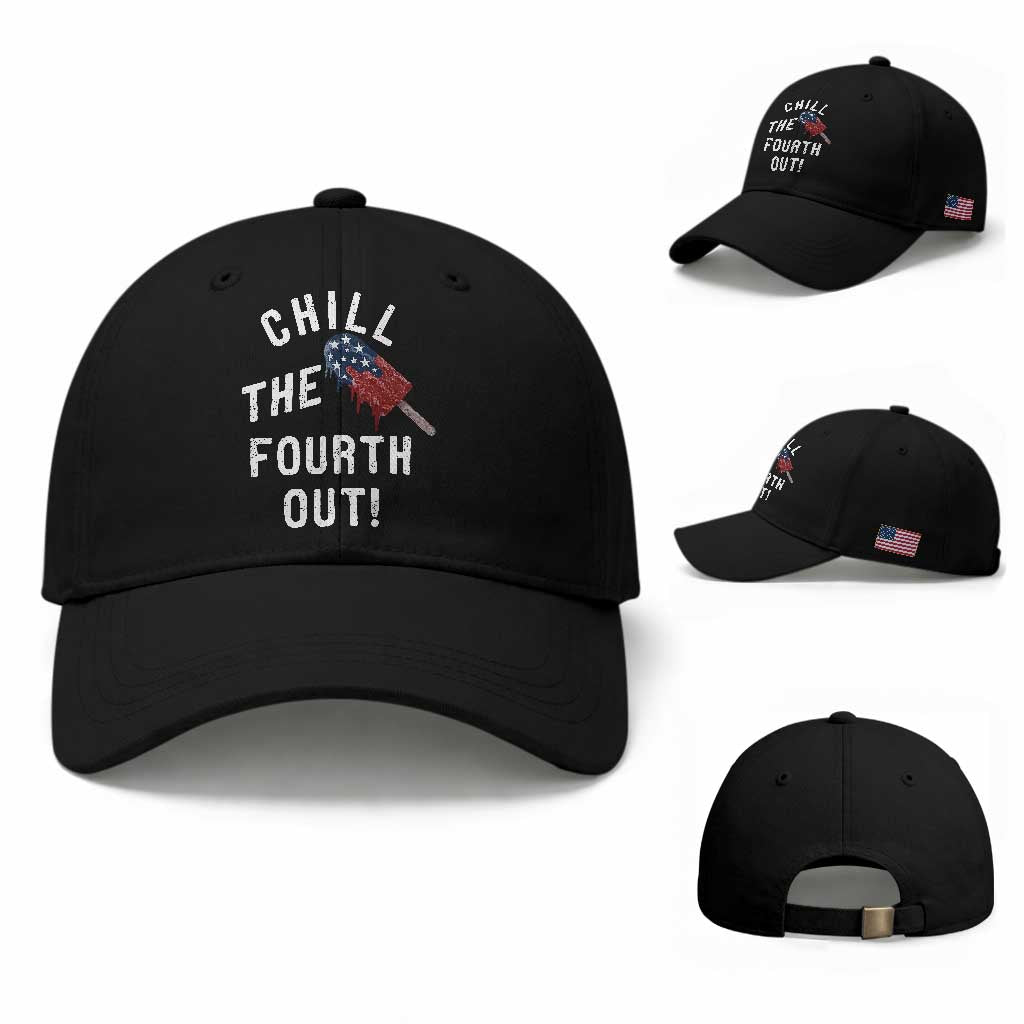 American Flag Popsicle Baseball Cap Chill The Fourth Out TS12 Baseball Cap Universal Fit Black Print Your Wear