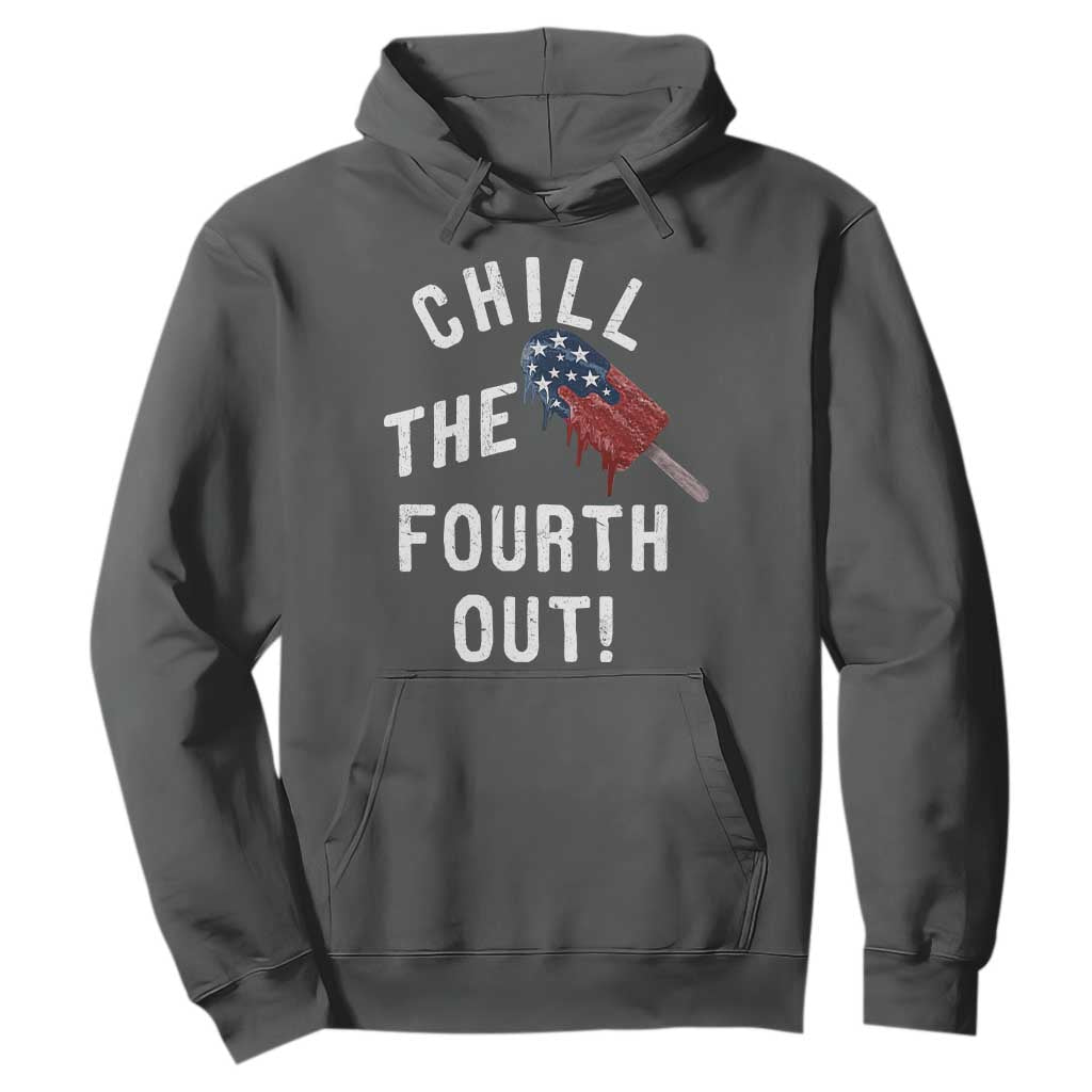 American Flag Popsicle Hoodie Chill The Fourth Out TS12 Dark Heather Print Your Wear