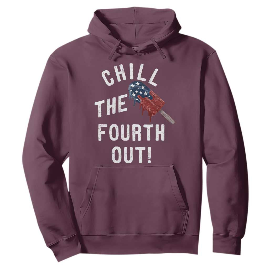 American Flag Popsicle Hoodie Chill The Fourth Out TS12 Maroon Print Your Wear
