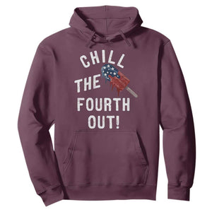 American Flag Popsicle Hoodie Chill The Fourth Out TS12 Maroon Print Your Wear