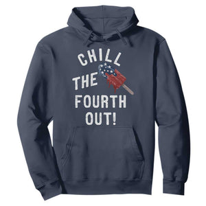 American Flag Popsicle Hoodie Chill The Fourth Out TS12 Navy Print Your Wear