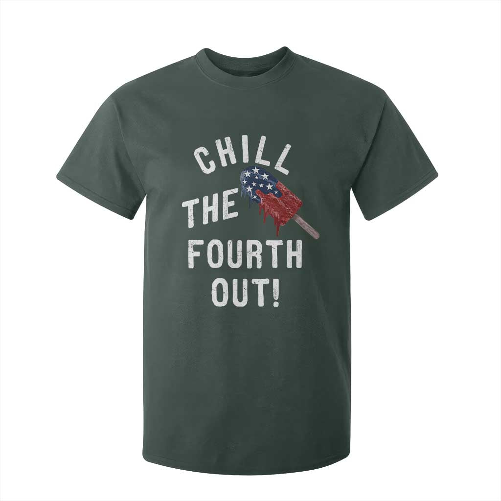 American Flag Popsicle T Shirt For Kid Chill The Fourth Out TS12 Dark Forest Green Print Your Wear