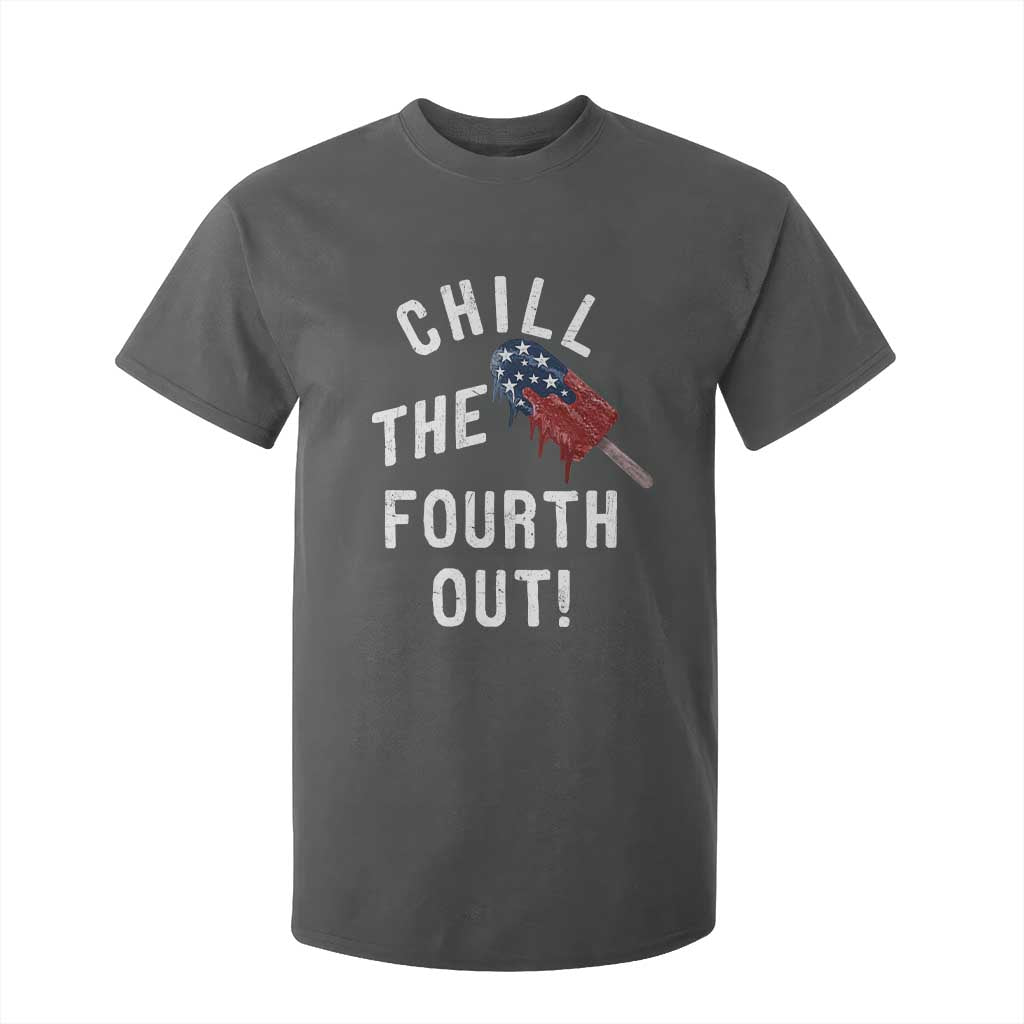 American Flag Popsicle T Shirt For Kid Chill The Fourth Out TS12 Dark Heather Print Your Wear