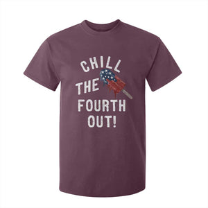 American Flag Popsicle T Shirt For Kid Chill The Fourth Out TS12 Maroon Print Your Wear
