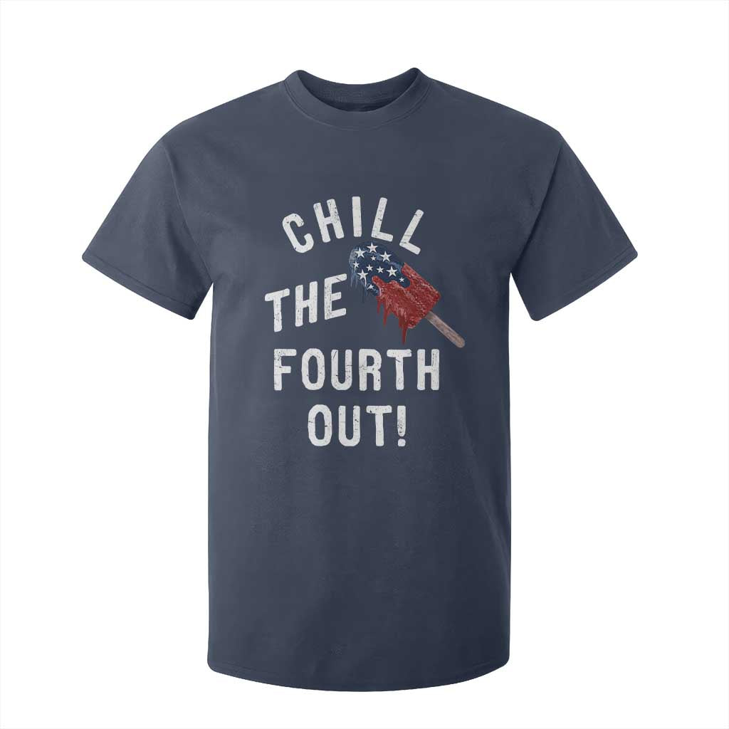 American Flag Popsicle T Shirt For Kid Chill The Fourth Out TS12 Navy Print Your Wear