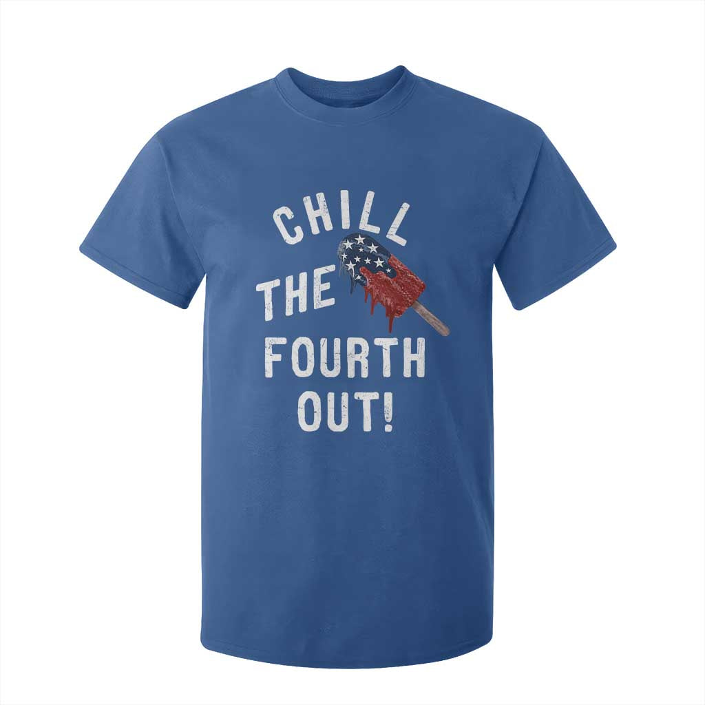 American Flag Popsicle T Shirt For Kid Chill The Fourth Out TS12 Royal Blue Print Your Wear