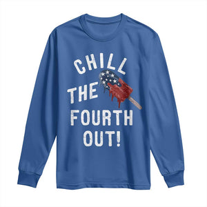 American Flag Popsicle Long Sleeve Shirt Chill The Fourth Out TS12 Royal Blue Print Your Wear