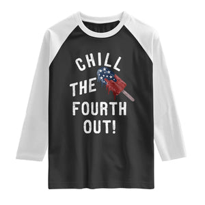 American Flag Popsicle Raglan Shirt Chill The Fourth Out TS12 Black White Print Your Wear