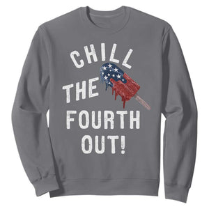 American Flag Popsicle Sweatshirt Chill The Fourth Out TS12 Charcoal Print Your Wear