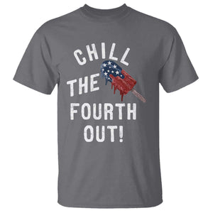 American Flag Popsicle T Shirt Chill The Fourth Out TS12 Charcoal Print Your Wear