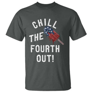 American Flag Popsicle T Shirt Chill The Fourth Out TS12 Dark Heather Print Your Wear