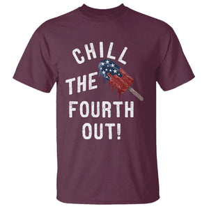 American Flag Popsicle T Shirt Chill The Fourth Out TS12 Maroon Print Your Wear