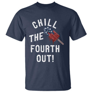 American Flag Popsicle T Shirt Chill The Fourth Out TS12 Navy Print Your Wear