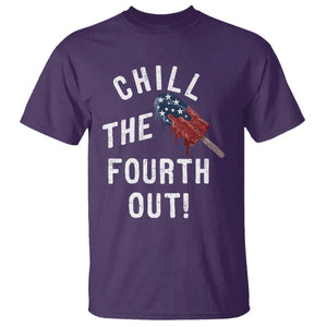 American Flag Popsicle T Shirt Chill The Fourth Out TS12 Purple Print Your Wear
