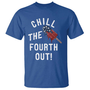 American Flag Popsicle T Shirt Chill The Fourth Out TS12 Royal Blue Print Your Wear