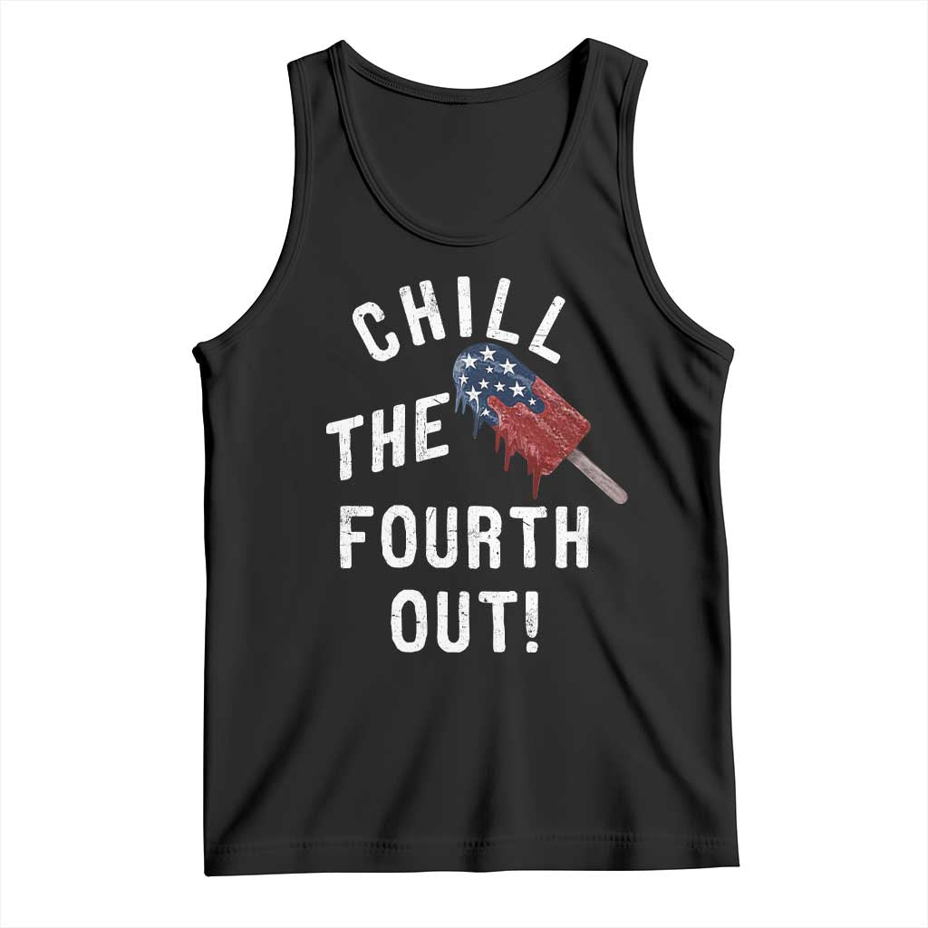 American Flag Popsicle Tank Top Chill The Fourth Out TS12 Black Print Your Wear
