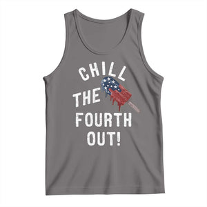 American Flag Popsicle Tank Top Chill The Fourth Out TS12 Deep Heather Print Your Wear
