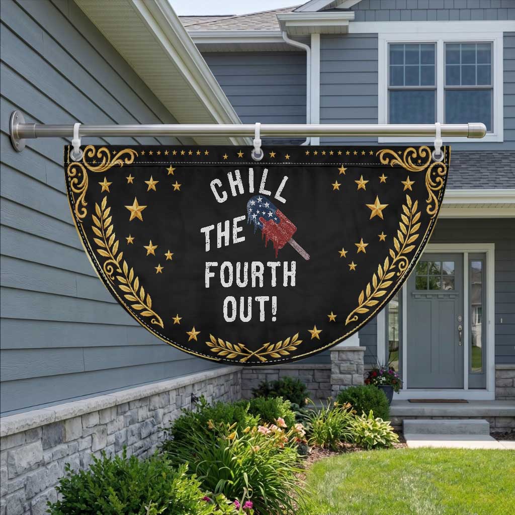 American Flag Popsicle Patriotic Fan Flag Chill The Fourth Out TS12 2pcs pack Vintage Black Print Your Wear