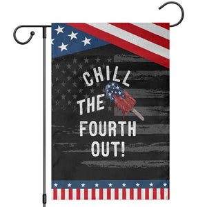 American Flag Popsicle Patriotic Garden Flag Chill The Fourth Out TS12 Distressed Black Blue Print Your Wear