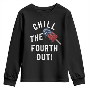 American Flag Popsicle Youth Sweatshirt Chill The Fourth Out TS12 Black Print Your Wear