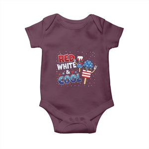 American Flag Popsicle Baby Onesie Red White And Cool TS12 Maroon Print Your Wear