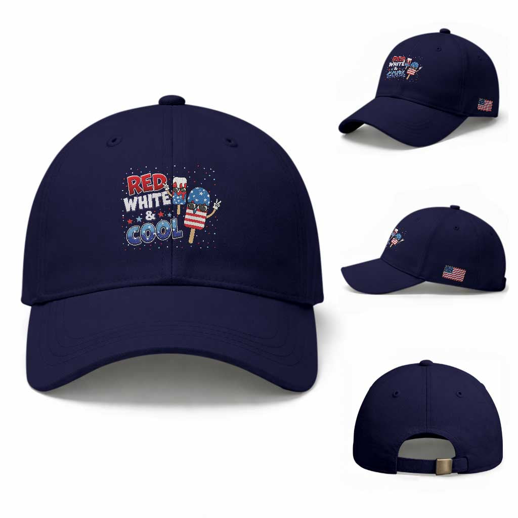 American Flag Popsicle Baseball Cap Red White And Cool TS12 Baseball Cap Universal Fit Dark Blue Print Your Wear