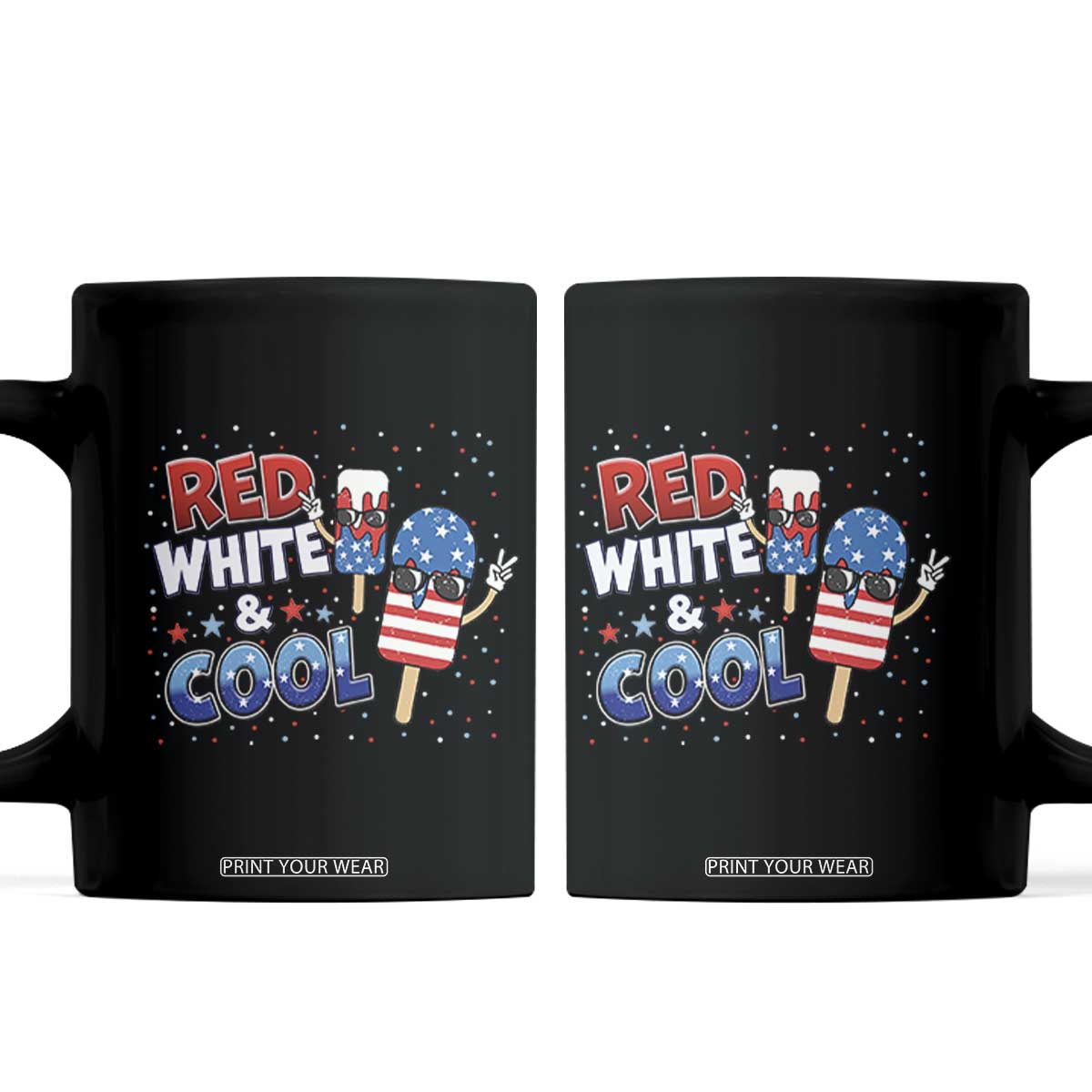 American Flag Popsicle Coffee Mug Red White And Cool TS12 Black Print Your Wear