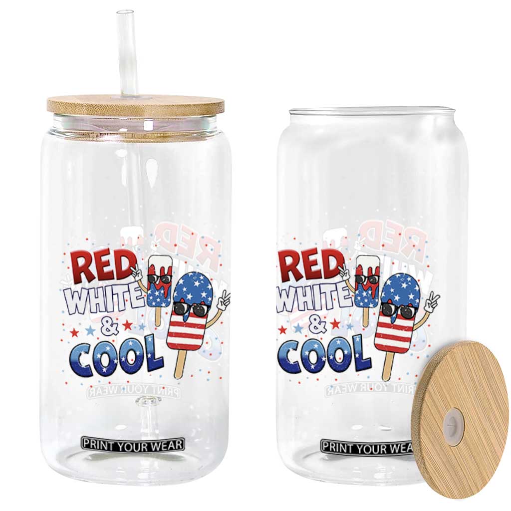 American Flag Popsicle Glass Can Red White And Cool TS12 Print Your Wear
