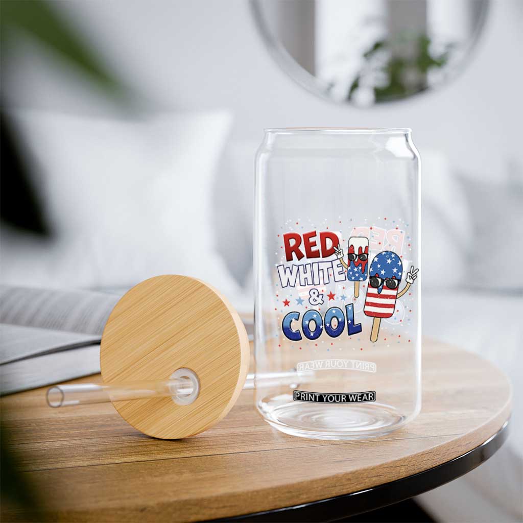 American Flag Popsicle Glass Can Red White And Cool TS12 Print Your Wear