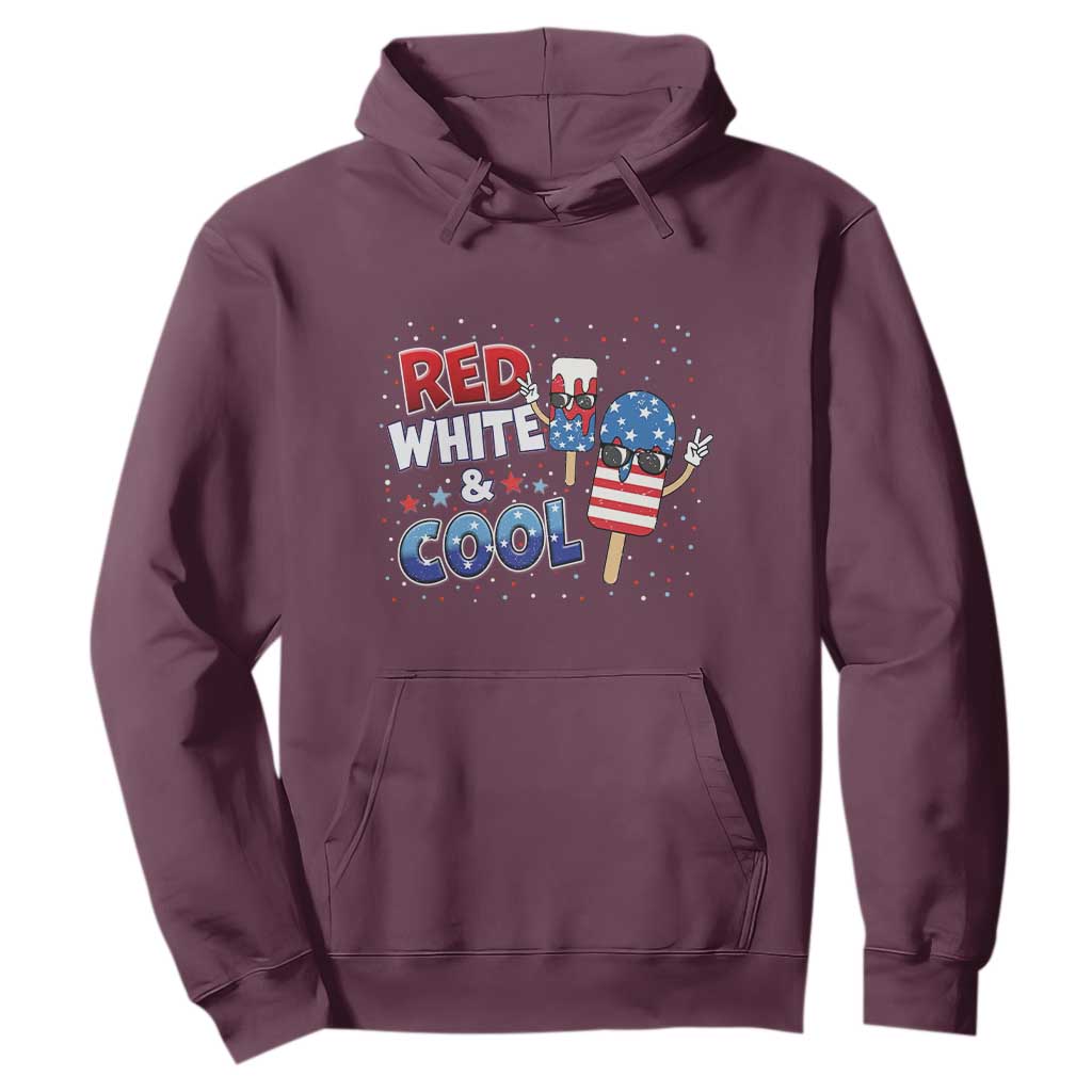 American Flag Popsicle Hoodie Red White And Cool TS12 Maroon Print Your Wear