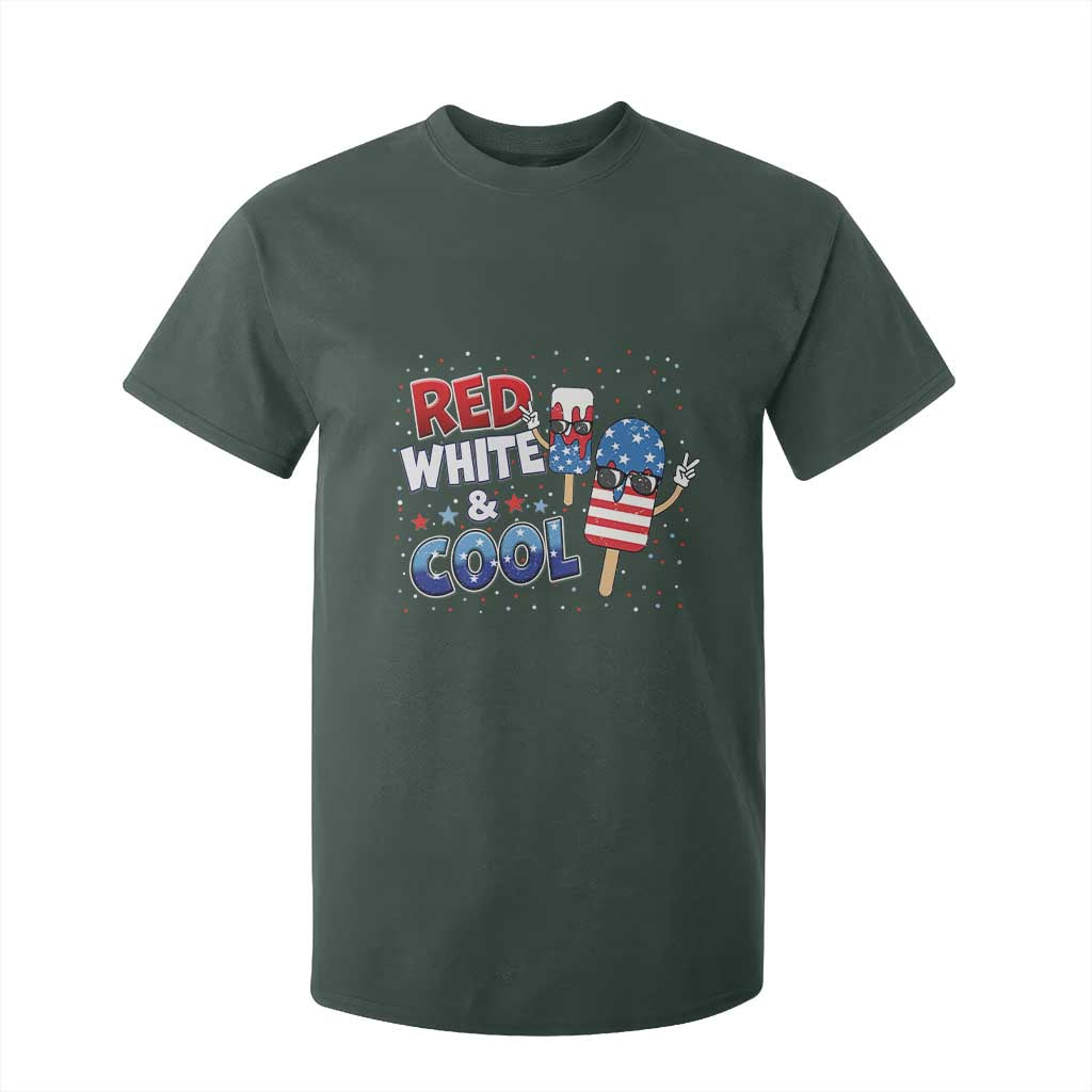 American Flag Popsicle T Shirt For Kid Red White And Cool TS12 Dark Forest Green Print Your Wear