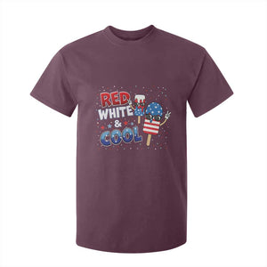 American Flag Popsicle T Shirt For Kid Red White And Cool TS12 Maroon Print Your Wear