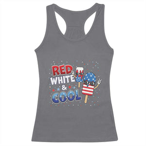 American Flag Popsicle Racerback Tank Top Red White And Cool TS12 Charcoal Print Your Wear
