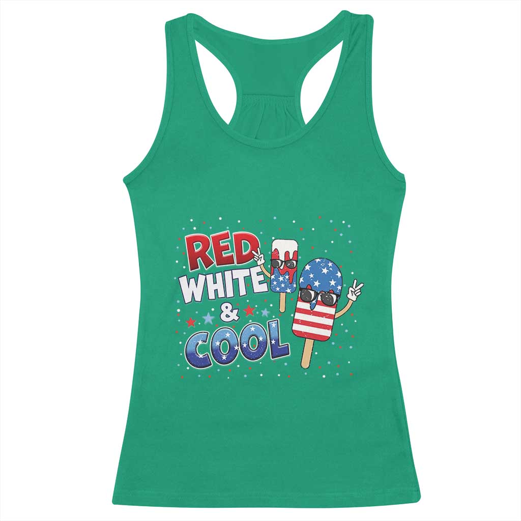 American Flag Popsicle Racerback Tank Top Red White And Cool TS12 Irish Green Print Your Wear