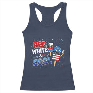 American Flag Popsicle Racerback Tank Top Red White And Cool TS12 Navy Print Your Wear