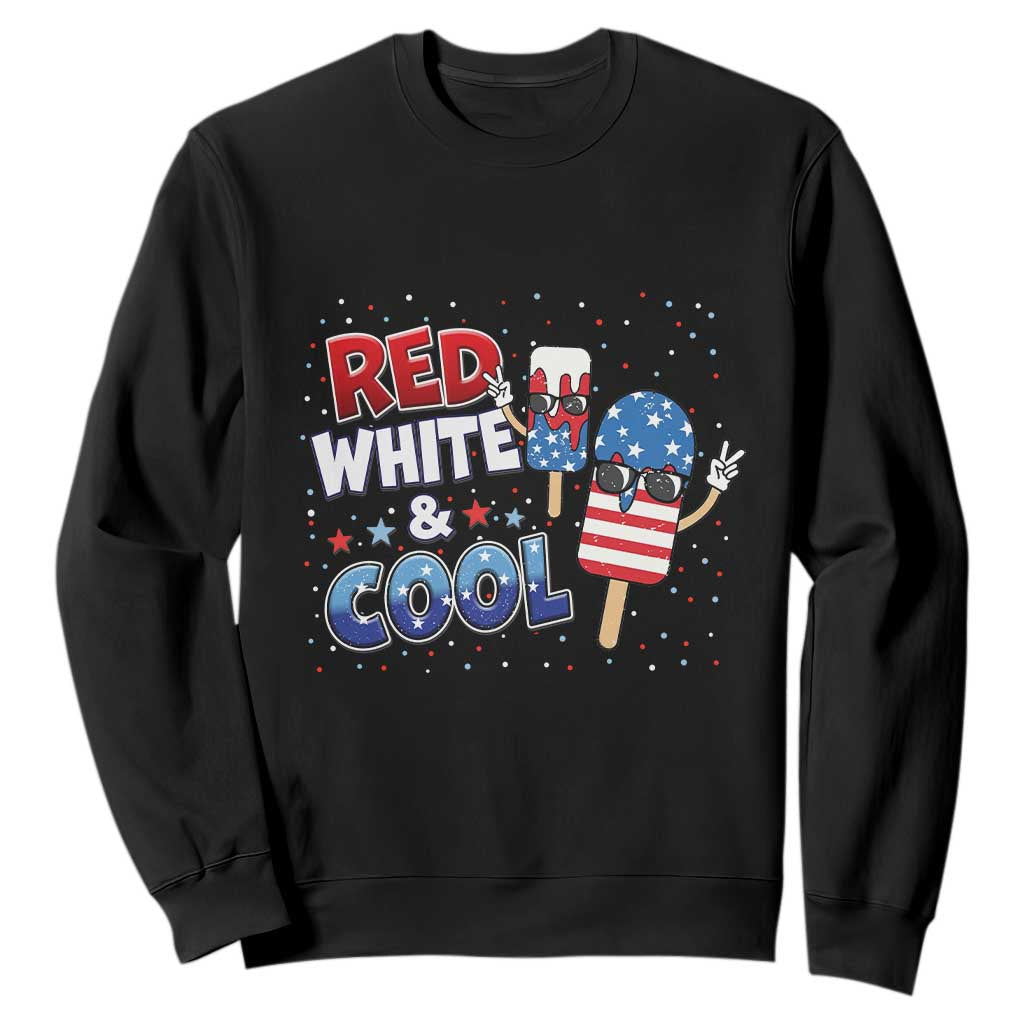 American Flag Popsicle Sweatshirt Red White And Cool TS12 Black Print Your Wear
