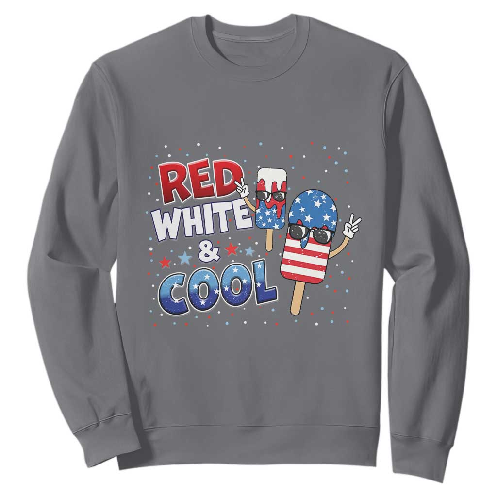 American Flag Popsicle Sweatshirt Red White And Cool TS12 Charcoal Print Your Wear