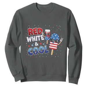 American Flag Popsicle Sweatshirt Red White And Cool TS12 Dark Heather Print Your Wear