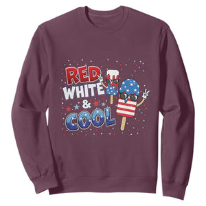 American Flag Popsicle Sweatshirt Red White And Cool TS12 Maroon Print Your Wear