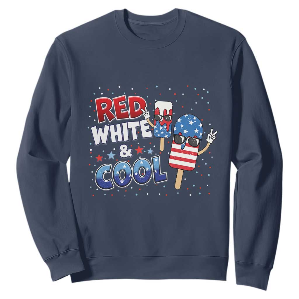 American Flag Popsicle Sweatshirt Red White And Cool TS12 Navy Print Your Wear