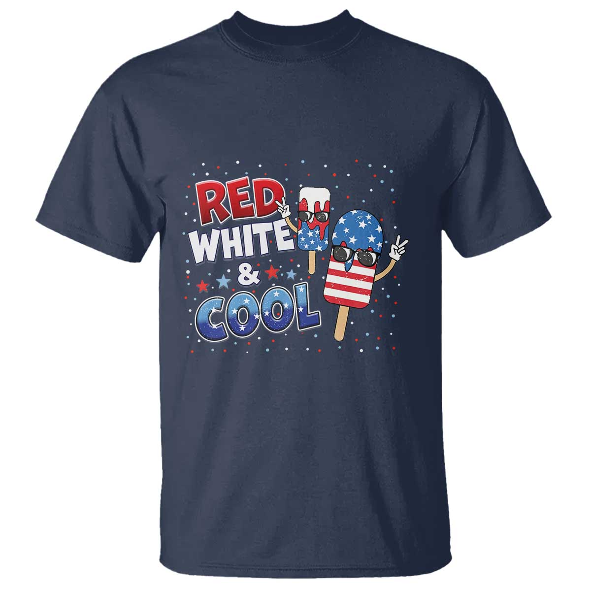 American Flag Popsicle T Shirt Red White And Cool TS12 Navy Print Your Wear