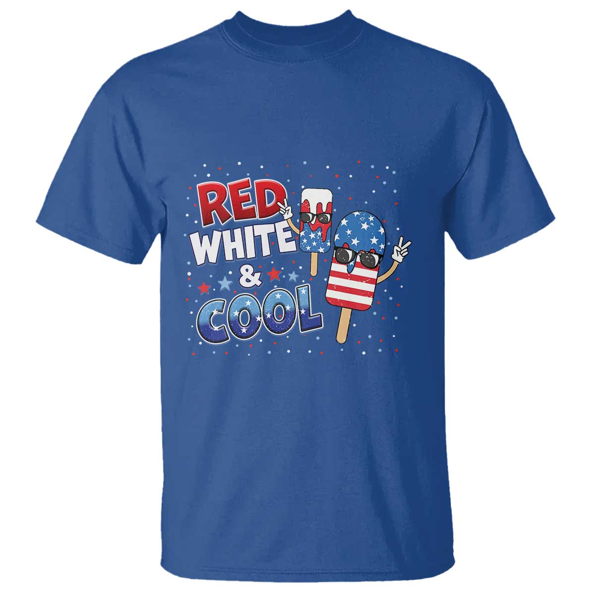 American Flag Popsicle T Shirt Red White And Cool TS12 Royal Blue Print Your Wear